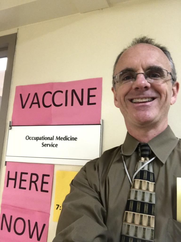 Patrick Foye MD after getting his yearly Flu Vaccine