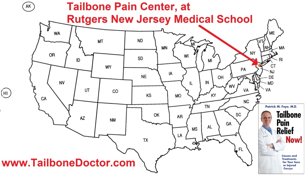 Tailbone Pain Center, Coccyx Pain Center, USA, map