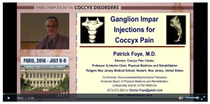 2016 Coccyx Symposium, Dr Foye Lecture on Ganglion Impar Injections for Coccyx Pain, Tailbone Pain