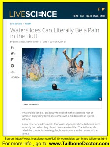 Water Slides Cause Coccyx Injuries, Tailbone Pain, News Article from Live Science