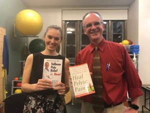 Stephanie Stamas PT with Patrick Foye MD, after her Pelvic Pain lecture, 3-19-18