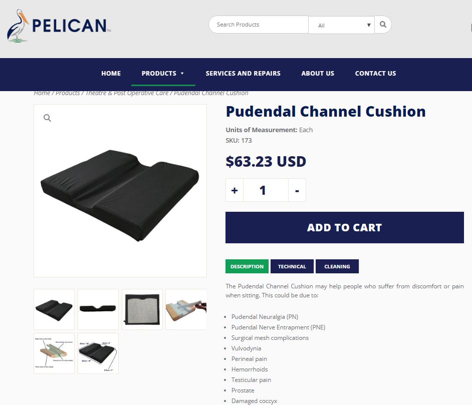 CAPPS Pelvic and Pudendal Chair Cushion