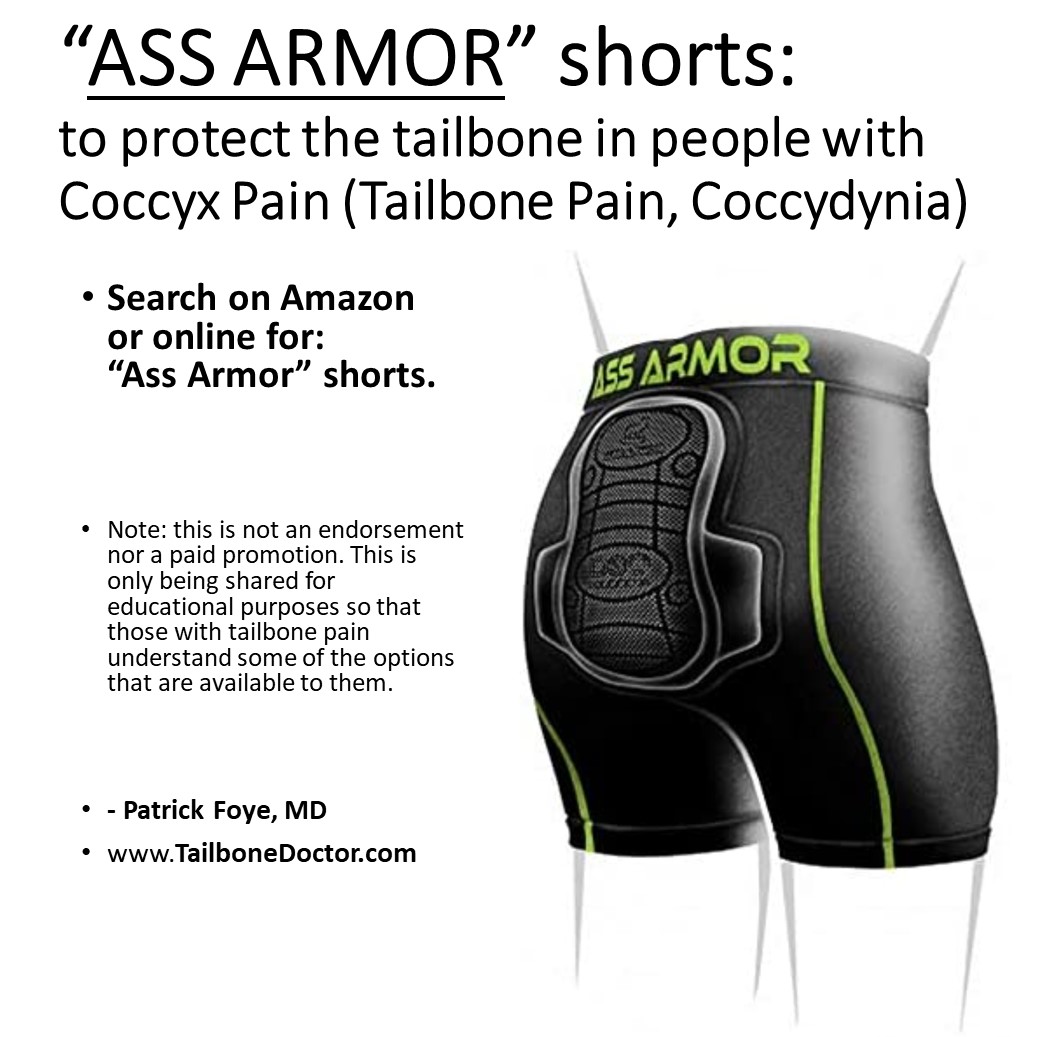 Ass Armor Shorts for Tailbone Pain, Coccyx Pain, Coccydynia